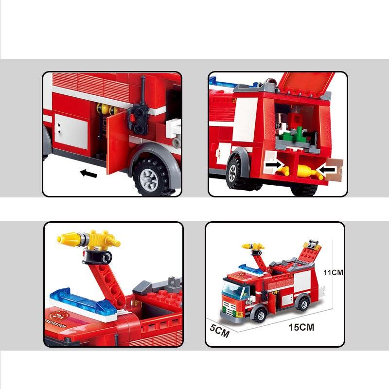 Camion de pompiers à réaction - Puzzle de blocs de construction à assembler - Jouet pour enfants