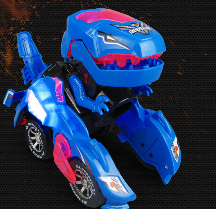 Voiture jouet universelle électrique Hot Toys : dinosaure transformable, lumineux et musical pour enfants