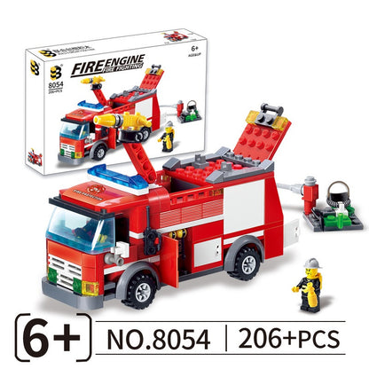 Camion de pompiers à réaction - Puzzle de blocs de construction à assembler - Jouet pour enfants